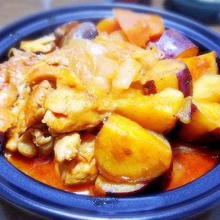 鶏肉とサツマイモのコチュジャン煮 * タットリタン